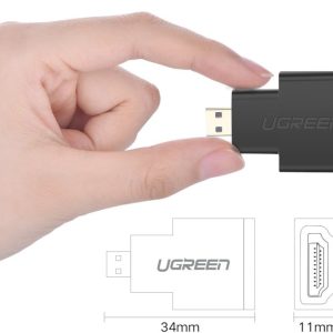 UGREEN Micro HDMI Male to HDMI Female Adapter – Black - Image 2
