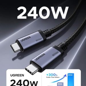 UGREEN USB4 Gen4 240W USB-C to USB-C Cable (Black) - Image 3